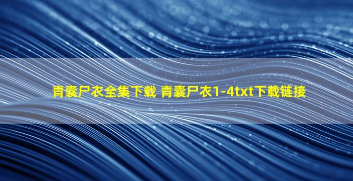 青囊尸衣全集下载 青囊尸衣1-4txt下载链接